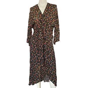 Olivaceous Maxi Wrap Floral Dress  Medium
